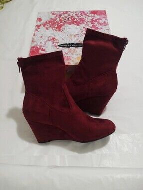 Chinese Laundry Upscale Suedette Merlot Mid-calf Boots | Size 6.5M | New In Box